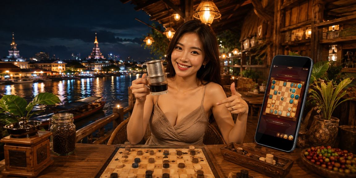 Trò chơi bài ở miền Tây Việt Nam với ánh sáng ấm áp